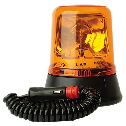 Rotating Beacon - Amber Colour, Magnetic Base, 12/24V, LAP Electrical - LAP 260